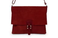 Torebki damskie - Torebka Skórzana Listonoszka Vera Pelle Crudo Czerwona - miniaturka - grafika 1