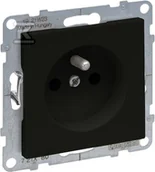 Gniazdka elektryczne - Legrand Gniazdo 2P+Z z przesłoną - 16 A - 250 V~ - zaciski automatyczne, CZARNY SUNO - miniaturka - grafika 1