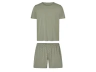 Piżamy męskie - esmara Men Piżama męska z bawełny (kropki/khaki, S (44/46)) - miniaturka - grafika 1