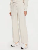 Spodnie damskie - adidas Spodnie dzianinowe JN7658 Écru Regular Fit - miniaturka - grafika 1