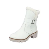 Kozaki damskie - Rieker X5774 modne kozaki damskie, biały, 42 EU - miniaturka - grafika 1