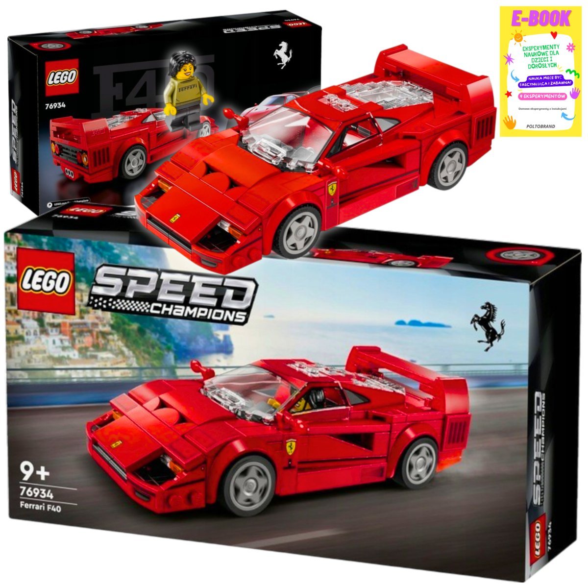 Lego Autko Prezent - Super Samochód Ferrari F40 Prezent Dla Dziecka + Ebook