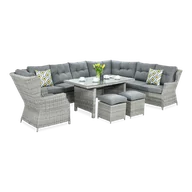 Meble ogrodowe - Narożnik z technorattanu TRIVENTO DINING Stone Grey - miniaturka - grafika 1