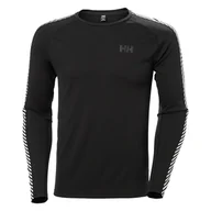 Koszulki sportowe męskie - Męska Bluzka termoaktywna HELLY HANSEN LIFA ACTIVE STRIPE CREW 49412_990 – Czarny - miniaturka - grafika 1