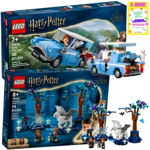 LEGO HARRY POTTER ZESTAW - LATAJĄCY FORD ANGLIA + ZAKAZANY LAS MAGICZNE STWORZENIA + EBOOK - Klocki - miniaturka - grafika 1