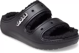 Crocs Unisex - klasyczne sandały na platformie dla dorosłych, puszyste kapcie, Czarny/czarny, 7 Women/5 Men - Kapcie damskie - miniaturka - grafika 1