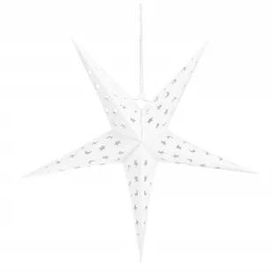 Gwiazda świąteczna papierowa 3D 25 cm zawieszka choinkowa biała - Bombki - miniaturka - grafika 1