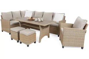 Narożne meble ogrodowe technorattanowe Lagos Beige / Ecru - Meble ogrodowe - miniaturka - grafika 1