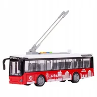 Samochody i pojazdy dla dzieci - Autobus Miejski Trolejbus Otwierane Drzwi Dźwięki Światła Napęd Duży - miniaturka - grafika 1