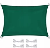 Parasole ogrodowe - Żagiel przeciwsłoneczny daszek zacieniacz 3x2 ciemny zielony - miniaturka - grafika 1