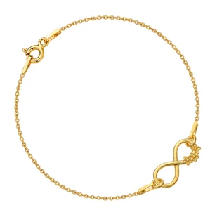 MYNESS Bransoletka - nieskończoność z kwiatkami, rozmiar 17 cm - Bransoletki - miniaturka - grafika 1