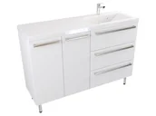 Szafki łazienkowe - Szafka Stojąca Z Umywalką ATH 120 cm DS Prawa - Biały Mat - Uchwyty Stal Szczotkowana - miniaturka - grafika 1