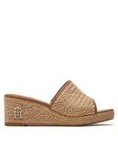 Espadryle damskie - Tommy Hilfiger Espadryle Th Rope Wedge Sandal FW0FW07927 Beżowy - miniaturka - grafika 1