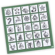 Kalendarze - Naklejki Świąteczne Adwentowy Kalendarz 54 10X10 - miniaturka - grafika 1