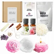 Prace ręczne dla dzieci - Zestaw do robienia świec sojowych kwiaty foremka PIWONIA 3D na prezent diy - miniaturka - grafika 1