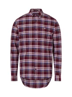 Koszule męskie - Tommy Jeans Męska koszula casual Mężczyźni Regular Fit Bawełna czerwony w kratkę, S - miniaturka - grafika 1