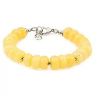 Bransoletki - Bransoletka żółty jadeit stal chirurgiczna, kamień / JG. Projekt - miniaturka - grafika 1