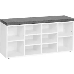 Songmics Szafka na buty z siedziskiem biała LOFT 104 cm - Szafki na buty - miniaturka - grafika 1