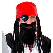 Dodatki do strojów karnawałowych - Widmann 2789V - zestaw kostiumowy pirata, broda, opaska na oczy, chusta na głowę - miniaturka - grafika 1