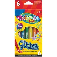 Przybory szkolne - Colorino Flamastry brokatowe Kis 6 kolorów Patio - miniaturka - grafika 1