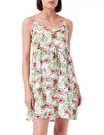Sukienki - VERO MODA Damska sukienka Vmeasy Short FRL Strap Dress WVN Ga, Snow White/Aop:fia, XS - miniaturka - grafika 1