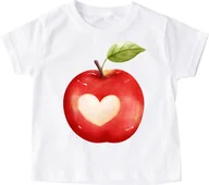 Koszulki dla dziewczynek - dziecięca Koszulka z jabłkiem na dzień jabłka do przedszkola - miniaturka - grafika 1