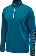 Bluzy dla chłopców - Hummel HmlAuthentic Kids bluza chłopięca z zamkiem błyskawicznym niebieski Celestial 176 204928-8745 - miniaturka - grafika 1