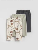 Spodenki dla niemowląt - Reserved - Bawełniane legginsy 3 pack - ciemnoszary - miniaturka - grafika 1