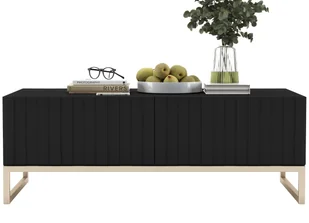 Stolik kawowy Glamour prostokątny elegancka nowoczesna ława Czarny Mat 110 cm - Ławy i stoliki kawowe - miniaturka - grafika 1