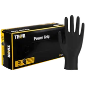 Rękawiczki jednorazowe - Thor Power Grip, rękawice nitrylowe, niejałowe, bezpudrowe, czarne, rozmiar XL, 50 sztuk - miniaturka - grafika 1