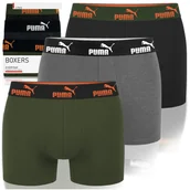 Majtki damskie - Puma Bokserki Męskie Khaki Orange Bawełna 3 Pak Rozmiar S - miniaturka - grafika 1