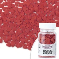 Dodatki do ciast w proszku - Posypka cukrowa SERDUSZKA CZERWONE 12 mm, Sweet Decor, 30 g - miniaturka - grafika 1