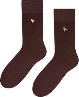 Kolorowe Garniturowe Skarpetki Męskie Logo Brąz More Fashion - Skarpetki męskie - miniaturka - grafika 1