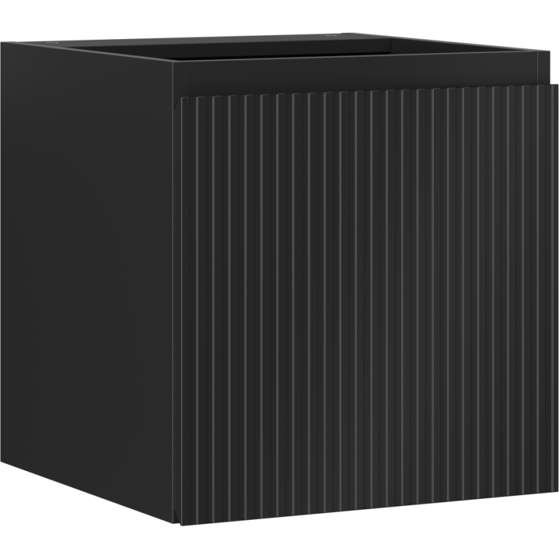 Mexen Rivel szafka łazienkowa podumywalkowa 45 cm, 1 drzwi, ryflowana, czarny mat - 91A21-04547-1-BF71