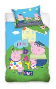 Pościel dla dzieci - Carbotex, Komplet pościeli bawełnianiej 100X135 + 40X60, Świnka Peppa, Peppa Pig - miniaturka - grafika 1