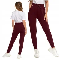 Spodnie damskie - SPODNIE DRESOWE DAMSKIE GŁADKIE KLASYCZNE BASIC WIĄZANE WYGODNE MORAJ XL - miniaturka - grafika 1