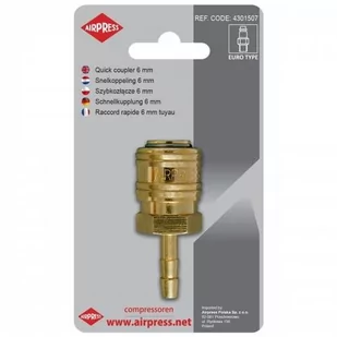 AIRPRESS Szybkozłącze 6 mm - Akcesoria do elektronarzędzi - miniaturka - grafika 1