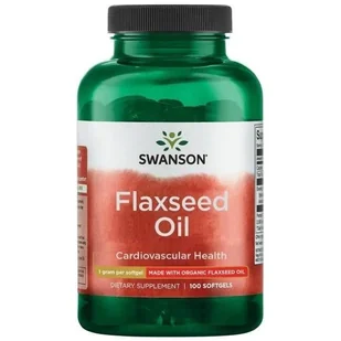 SWANSON Olej z siemienia lnianego Flaxseed Oil EFAs 1000mg 100 kapsułek - Suplementy naturalne - miniaturka - grafika 2