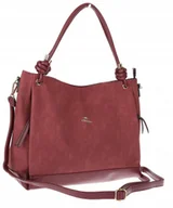 Torebki damskie - Torebka Damska Shopperka Worek Pojemna Duża A4 Modna Torba CH3312 Bordowa - miniaturka - grafika 1