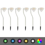 Oświetlenie świąteczne - vidaXL Lampki choinkowe  Solarne lampki ogrodowe LED 6 szt. 9 x 7,8 x 29,5 cm 315694 - miniaturka - grafika 1