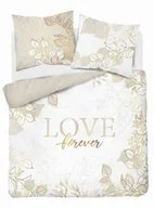 Pościel - Detexpol Pościel bawełniana 160x200 beżowa Love 4856 A Holland 73 - miniaturka - grafika 1