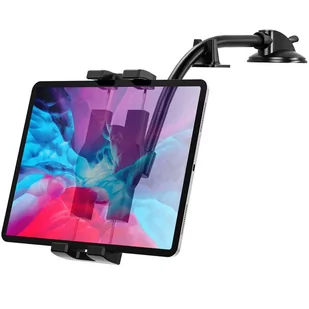 Uchwyt samochodowy na tablet telefon kokpit szybę Alogy do auta z długim ramieniem 4-13" czarny - Agrowłókniny - miniaturka - grafika 11