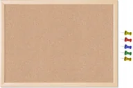 Tablice i flipcharty - Tablica Korkowa Drewniana Rama 50X70 Duża +Pinezki - miniaturka - grafika 1