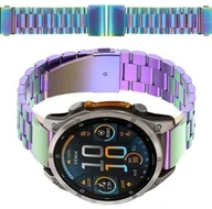 Akcesoria do smartwatchy - Bizon Pasek ze stali nierdzewnej Strap Watch Aura 22 mm do smartwatcha, tęczowy - miniaturka - grafika 1