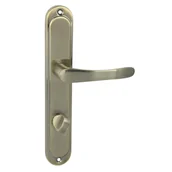 Klamki - Klamka do drzwi wewnętrznych z długim szyldem do wc Nova Patyna Domino - miniaturka - grafika 1