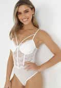 Body - Białe Body Koronkowe Zylda - miniaturka - grafika 1