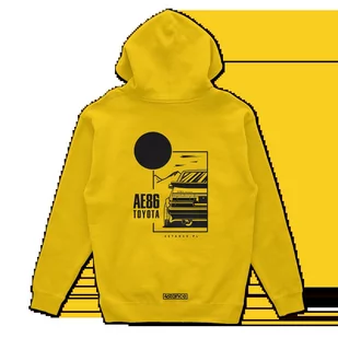 Bluza z kapturem Toyota AE86 żółta-XS - Odzież do sportów motorowych - miniaturka - grafika 1