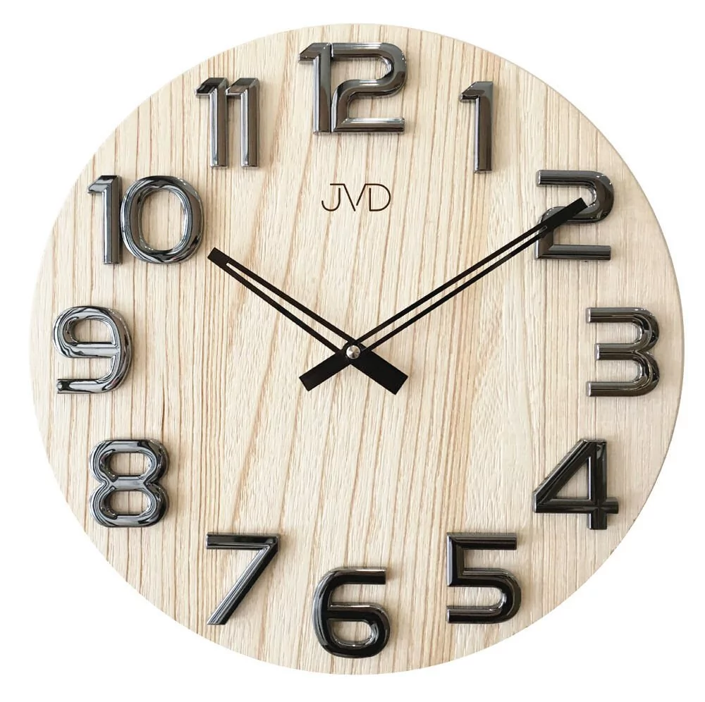 JVD Zegar ścienny HT97.4 drewniany średnica 40 cm