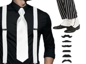 Dodatki do strojów karnawałowych - Zestaw gangstera biały - 1 komplet. - miniaturka - grafika 1