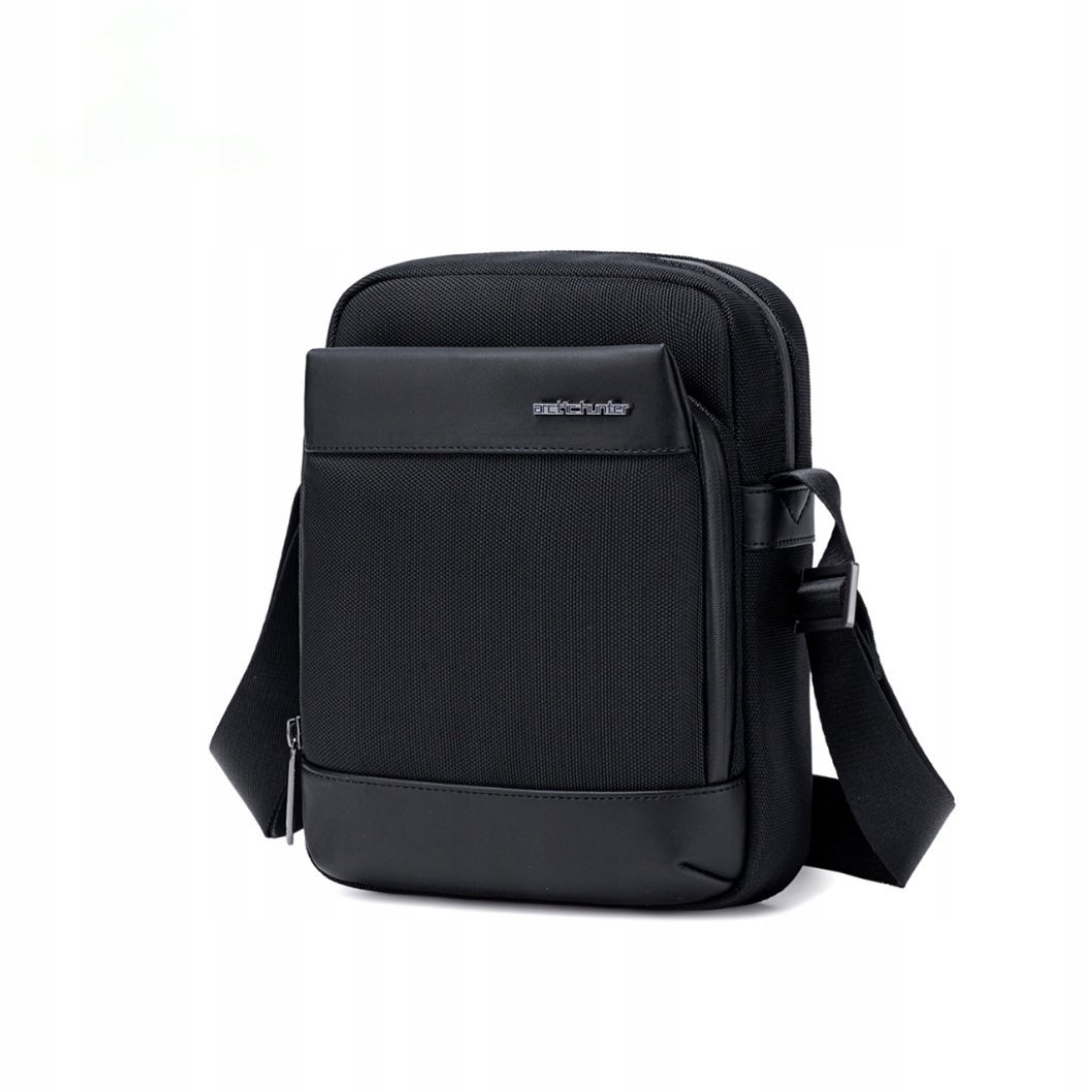 SASZETKA MĘSKA czarna elegancka TORBA NA RAMIĘ miejska do pracy na co dzień